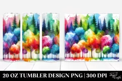 Colorful Watercolor Rainbow Trees | 20 oz Tumbler Product Image 1
