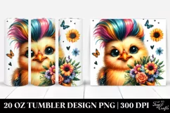 Cute Baby Chicken with Flower Bouquet, 20 Oz Tumbler Product Image 1
