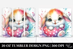 Colorful Baby Rabbit Sitting in Poket | 20 Oz Tumbler Product Image 1
