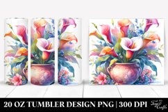 Colorful Pot with Calla Lily | 20 oz Tumbler Product Image 1