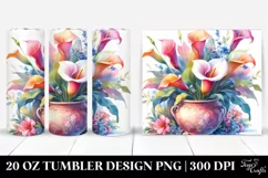 Colorful Pot with Calla Lily | 20 oz Tumbler Product Image 1