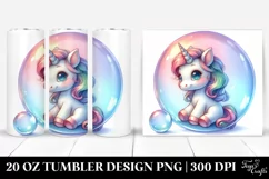 Baby Unicorn in Bubble | 20 Oz Tumbler Product Image 1