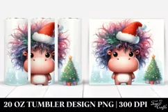 Expressive Hippo 20 Oz Tumbler with Crazy Haircut Product Image 1