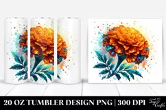 20 Oz Tumbler Sublimation | White Marigold Design Product Image 1