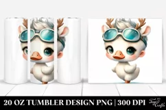 Expressive Swan 20 Oz Tumbler Wearing Reindeer Horns Product Image 1