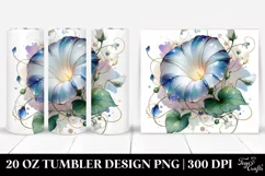 Vibrant Watercolor Morning Glory Tumbler Product Image 1