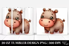 Vibrant Watercolor Plush Hippo | 20 Oz Tumbler Product Image 1