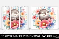 Colorful Sleeping Otter | 20 Oz Tumbler Product Image 1