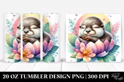 Colorful Sleeping Otter | 20 Oz Tumbler Product Image 1