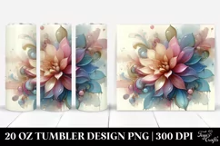 Abstract Shiny Retro Dahlia 20 Oz Tumbler Product Image 1