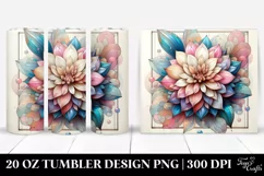 Abstract Pastel Shiny Dahlia, 20 Oz Tumbler Product Image 1