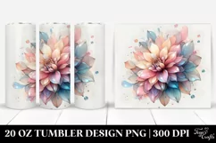 Abstract Shiny Retro Dahlia 20 Oz Tumbler Product Image 1