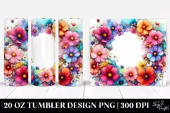 Vibrant Watercolor Frame with Cosmos | 20 oz Tumbler Product Image 1