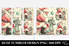 Retro Santa Christmas Clipart, Transparent 20 Oz Tumbler Product Image 1