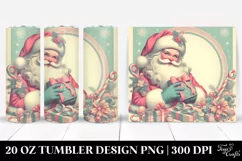 Retro Santa Christmas Clipart, Transparent 20 Oz Tumbler Product Image 1