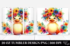 Cute Duck with Flower Crown 20 oz Tumbler Product Image 1