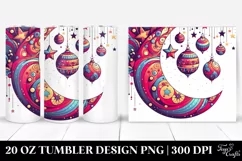colorful, Retro Half Moon and Star Design | 20 oz Tumbler Product Image 1