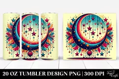 colorful, Retro Half Moon and Star Design | 20 oz Tumbler Product Image 1