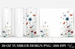 Centered Watercolor Flowers | 20 oz Tumbler Product Image 1