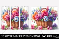 Colorful Basket with Sweet Pea | 20 oz Tumbler Product Image 1