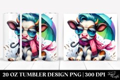 Baby Cow Sitting with Umbrella 20 Oz Tumbler Product Image 1