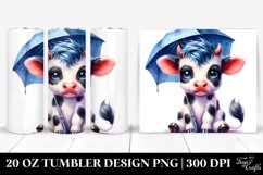 Baby Cow Sitting with Umbrella 20 Oz Tumbler Product Image 1