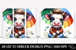 Baby Cow Sitting with Umbrella 20 Oz Tumbler Product Image 1