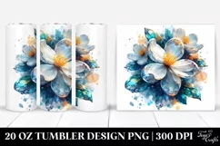 Abstract Shiny Jasmine Watercolor Splash | 20 Oz Tumbler Product Image 1