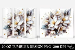 Golden Watercolor Jasmine Tumbler Product Image 1