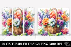 Colorful Basket with Sweet Pea | 20 oz Tumbler Product Image 1