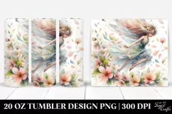 20 Oz Tumbler Sublimation | Whimsical Fairy Wind Watercolor Product Image 1