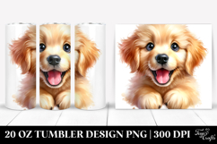 Happy Golden Retriever, 20 Oz Tumbler Product Image 1