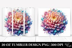 Glossy Transparent Chrysanthemum | 20 oz Tumbler Product Image 1
