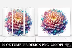 Glossy Transparent Chrysanthemum | 20 oz Tumbler Product Image 1