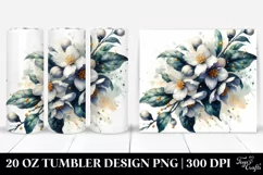 20 Oz Tumbler Sublimation | Shiny Jasmine with Golden Product Image 1