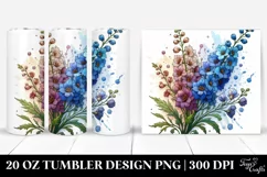 Detailed Wooden Delphinium Tumbler Product Image 1