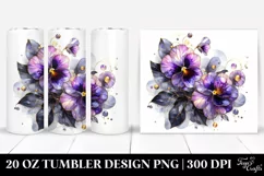 Stained Violet Shiny Marble Watercolor | 20 Oz Tumbler Product Image 1