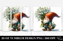 Digital Painting Gnome Snowdrop Bouquet | 20 Oz Tumbler Product Image 1