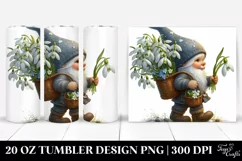 Digital Painting Gnome Snowdrop Bouquet | 20 Oz Tumbler Product Image 1