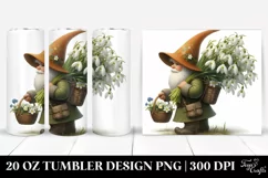 Digital Painting Gnome Snowdrop Bouquet | 20 Oz Tumbler Product Image 1