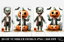 Funny Halloween Zombie Clipart 20 Oz Tumbler Product Image 1