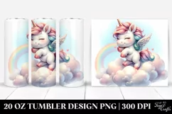 Cute Baby Unicorn Dancing Cloud | 20 Oz Tumbler Product Image 1