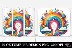 Colorful Vibrant Rainbow Clouds | 20 oz Tumbler Product Image 1