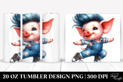 Cute Baby Pig Jumping, 20 Oz Tumbler Product Image 1