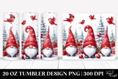Cute Red Christmas Gnomes Clipart, Transparent 20 Oz Tumbler Product Image 1