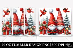 Watercolor Christmas Gnomes Clipart 20 Oz Tumbler Product Image 1
