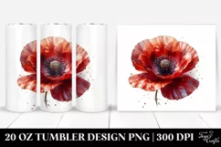 Shiny Poppy with Watercolor Splash | 20 Oz Tumbler Product Image 1
