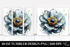 20 Oz Tumbler Sublimation | Anemone with Golden Insertions Product Image 1