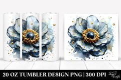 20 Oz Tumbler Sublimation | Anemone with Golden Insertions Product Image 1