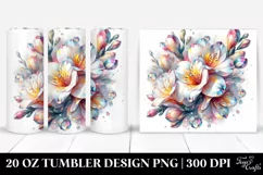 20 Oz Tumbler Sublimation | Abstract Glossy Freesia Made of Product Image 1